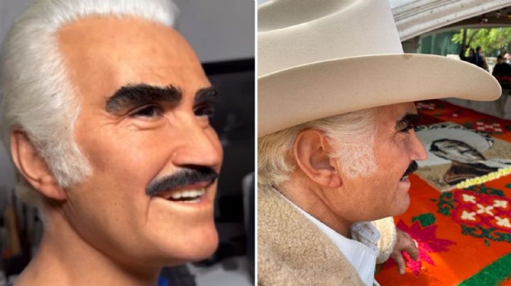 Revelan proceso de la escultura de Vicente Fernández ¡Por pinchado de cabello!