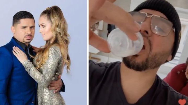 Larry Hernández prueba la leche materna de Kenia Ontiveros, ¿le gustó?