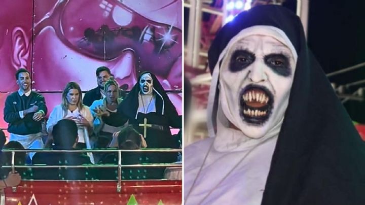 Captan a Paul Stanley y Andrea Escalona, bailando con la monja de la feria de León