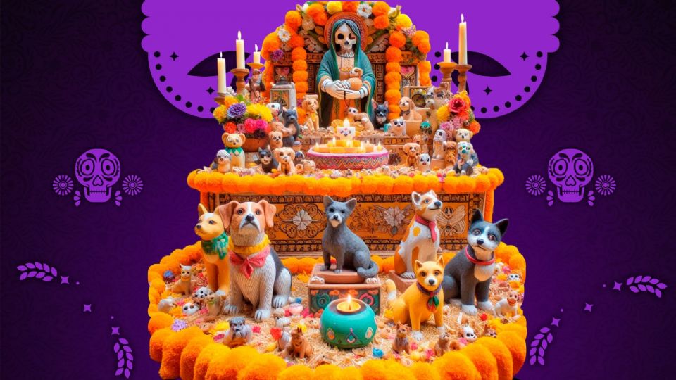 La ofrenda a los perritos está dedicada a honrar y recordar a nuestras mascotas que han partido.