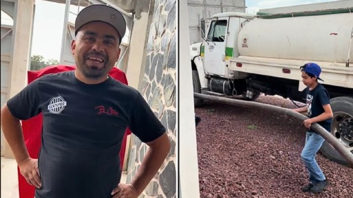 Hombre rompe las redes al regalar pipa de agua a su novia en lugar de ramo de rosas