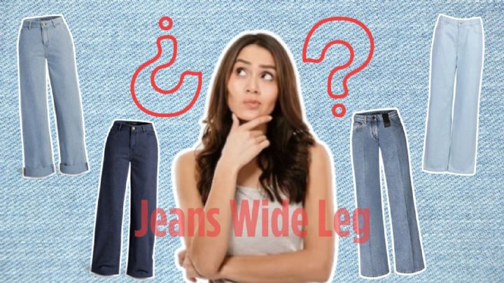 Así son los jeans wide leg, pantalones para lucir más alta