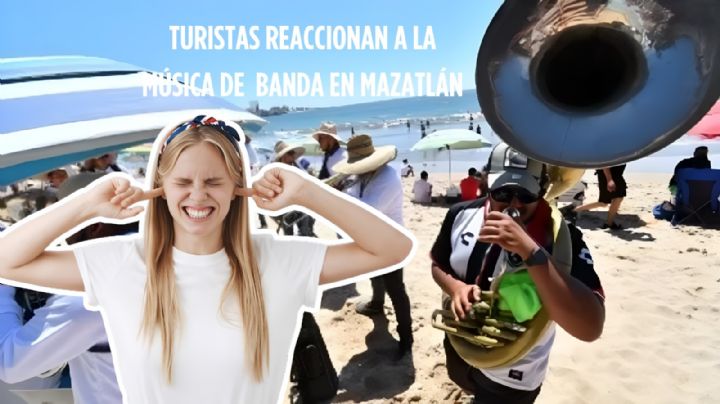Captan a turistas tapándose los oídos por las bandas de Mazatlán | VIDEO