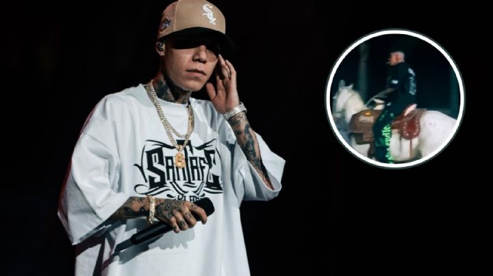 Santa Fe Klan vive momentos de terror arriba de un caballo VIDEO