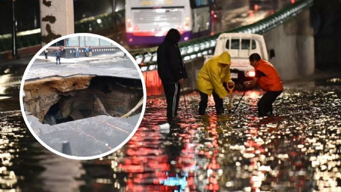 Surgen NUEVOS socavones por fuertes lluvias en CDMX y estos estados: Videos y fotos