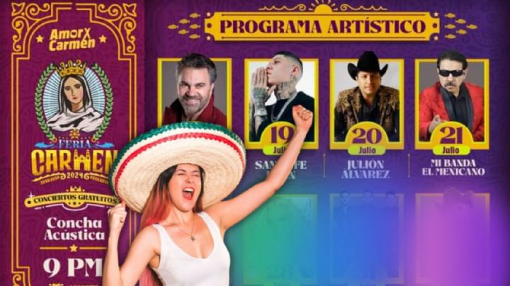 Feria Ciudad del Carmen 2024: ¿Qué artistas se presentarán este fin de semana 20 y 21 de julio?