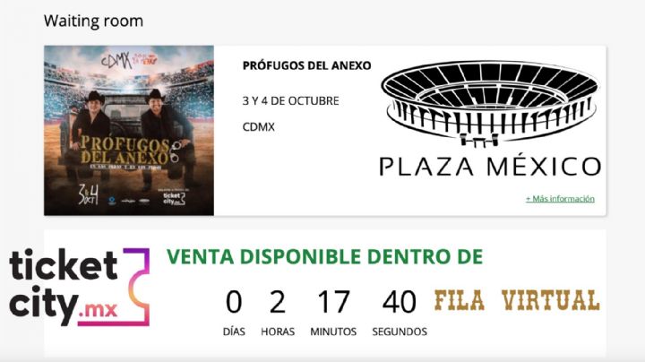 Boletos Prófugos del Anexo Plaza de Toros: Link para fila virtual TicketCity HOY Venta General
