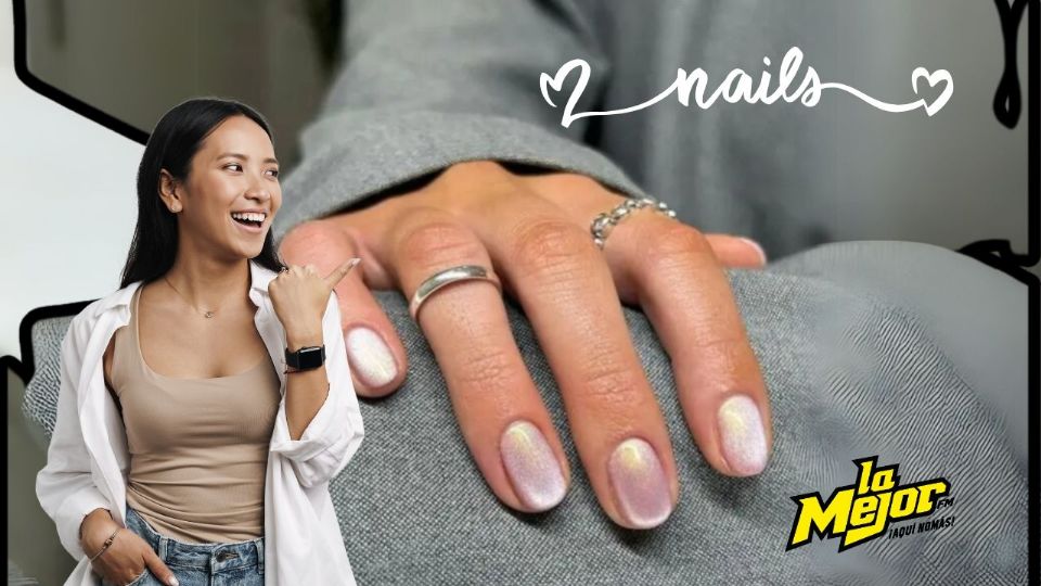 Manicura con efecto ojo de gato: Brillo único que imita las piedras preciosas.