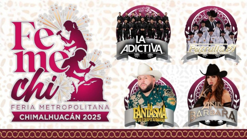 Artistas que se presentarán en la CLAUSURA de la FEMECHI 2025
