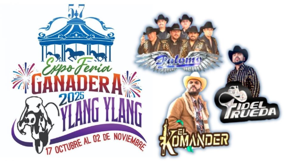 Cartel de artistas para la Expo Feria Ganadera Ylang Ylang 2025