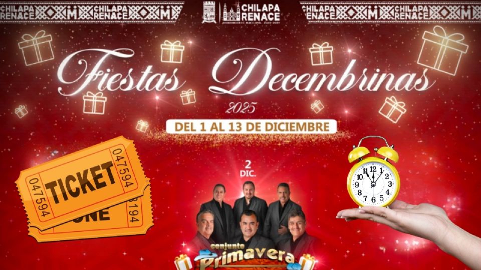 Cartelera de artistas que se presentarán GRATIS en las Fiestas Decembrinas Chilapa 2025