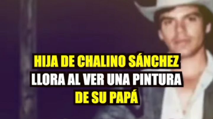 Hija de Chalino Sánchez rompe en llanto al ver una pintura hiperrealista de su padre