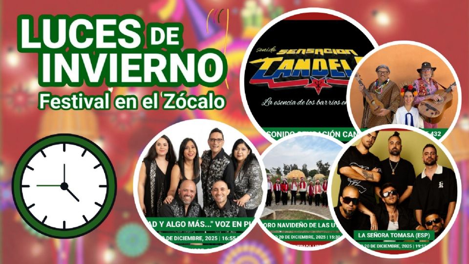 Artistas que se presentarán HOY en el Festival Luces de Invierno CDMX 2025