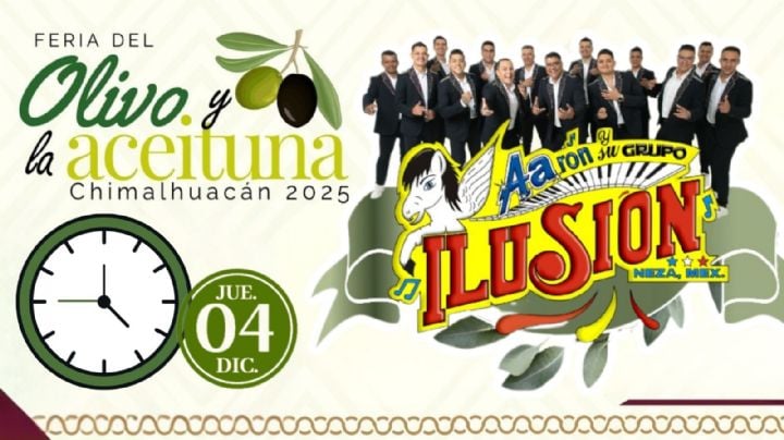 Feria del Olivo y la Aceituna Chimalhuacán 2025: ¿Qué artistas darán concierto GRATIS HOY 4 de diciembre en el EDOMEX?