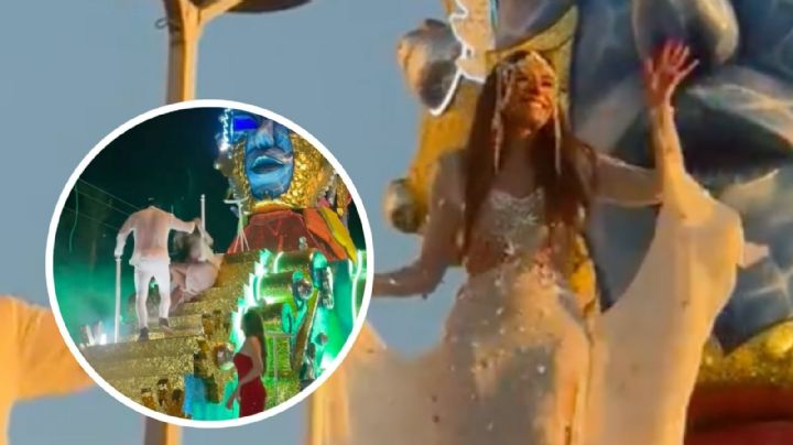 Galilea Montijo sufre tremenda caída en el Carnaval de Mazatlán