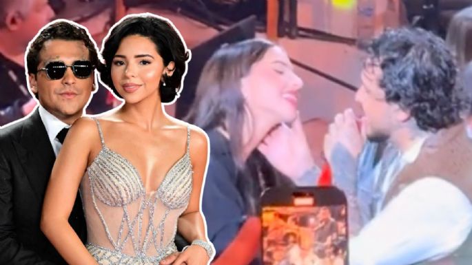 Christian Nodal y Ángela Aguilar protagonizan romántico momento en el Palenque de Texcoco