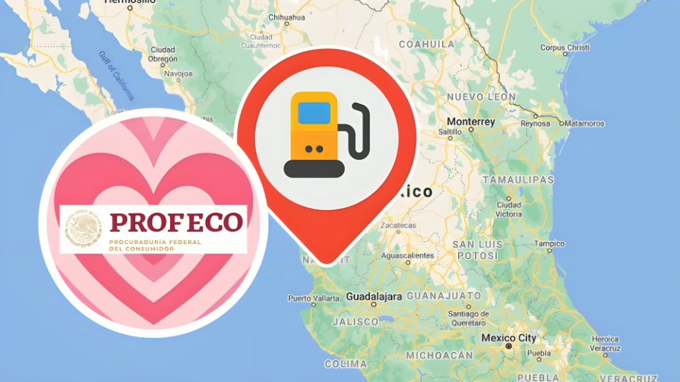 Mapa de gasolinerías Profeco
