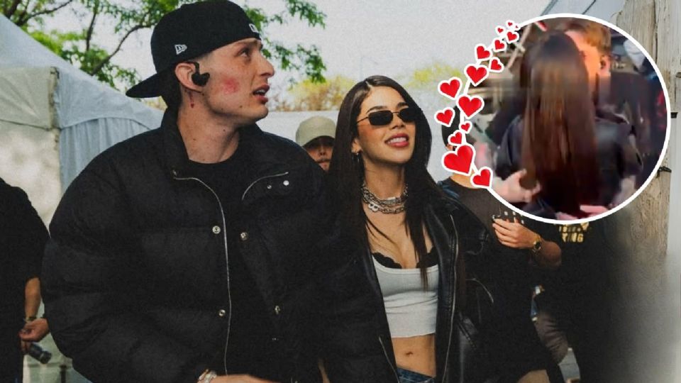 Peso Pluma baja del escenario para besar a Kenia Os