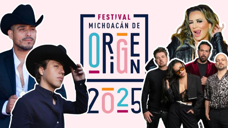 Cartelera de artistas Festival Michoacán de Origen 2025.