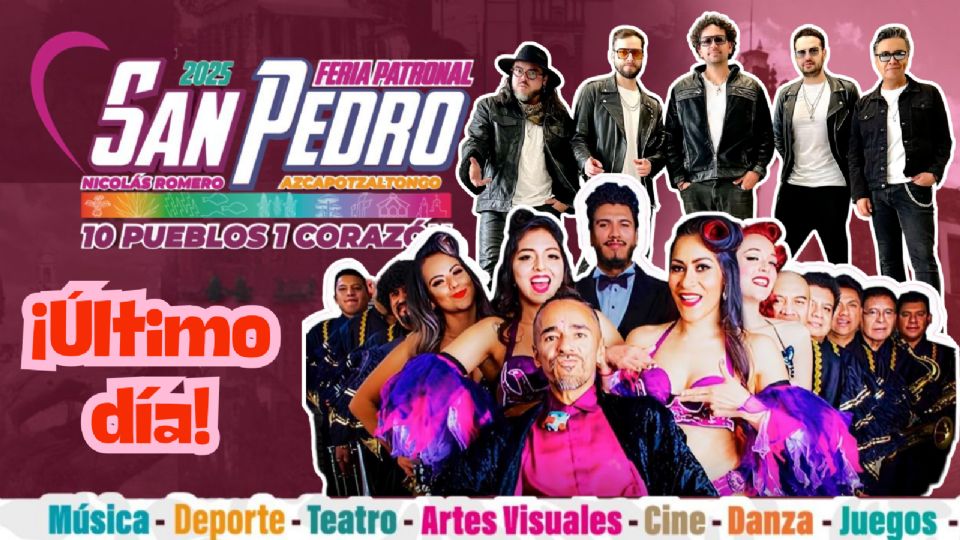 Estos son los artistas que se presentarán HOY en la clausura de la Feria San Pedro Azcapotzaltongo 2025.
