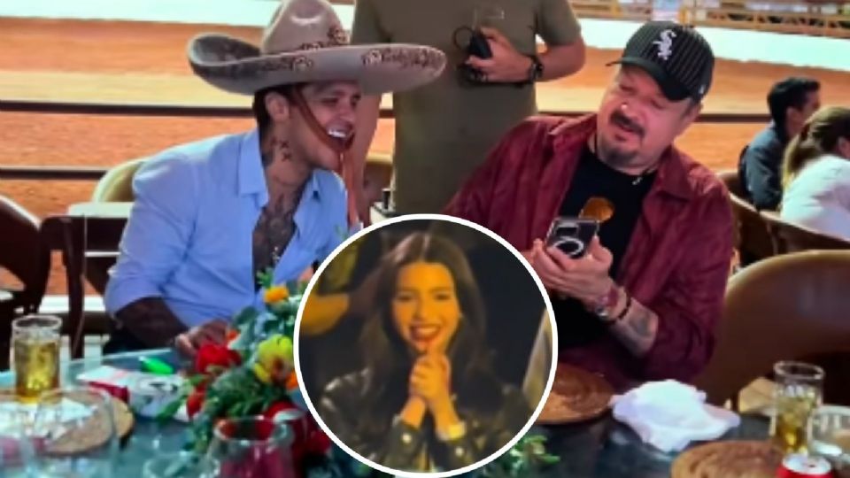 Así reaccionó conmovida Ángela Aguilar ante dueto en vivo de su papá y su esposo, Nodal