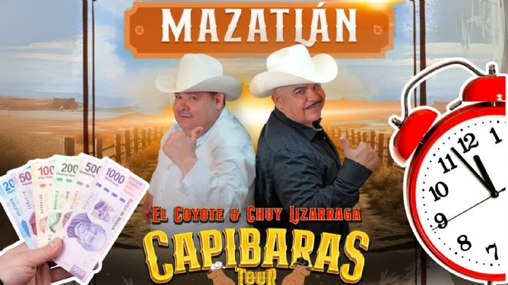 Capibaras Tour 2025: ¿A qué hora inicia la venta de boletos para Chuy Lizárraga y El Coyote en Mazatlán?
