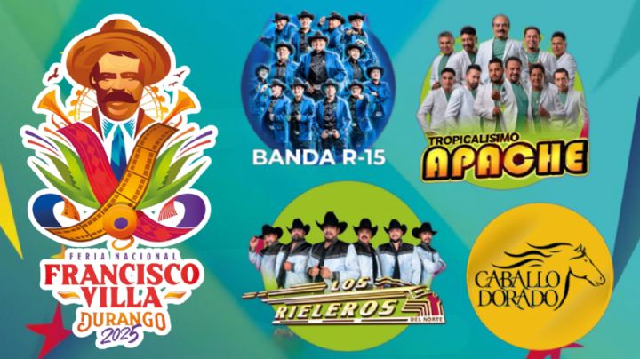 Feria Nacional Francisco Villa Durango 2025: Cartelera completa de artistas que se presentarán HOY 23 de julio