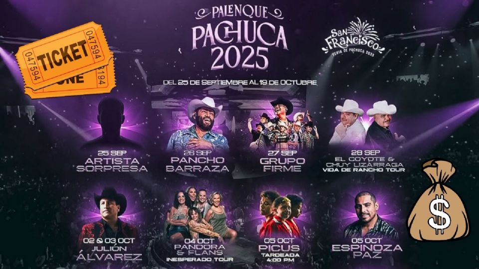 Precio de los boletos y zonas para los conciertos del Palenque de Pachuca 2025