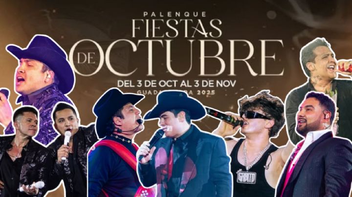 Palenque Fiestas de Octubre 2025: Cartelera completa de artistas que darán concierto esta edición en Guadalajara