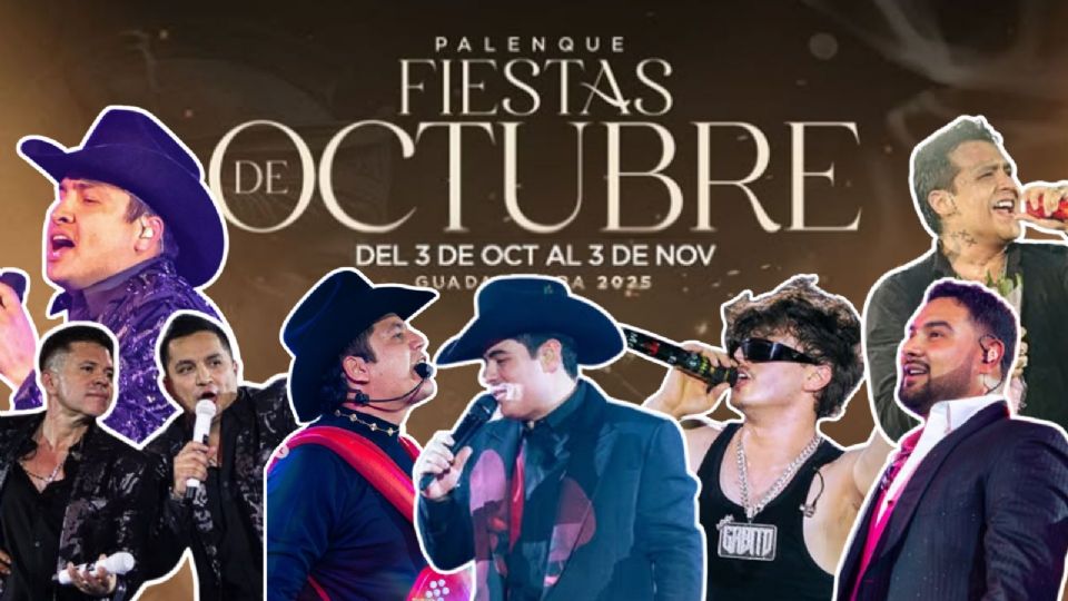 Artistas que se presentarán en el Palenque Fiestas de Octubre 2025