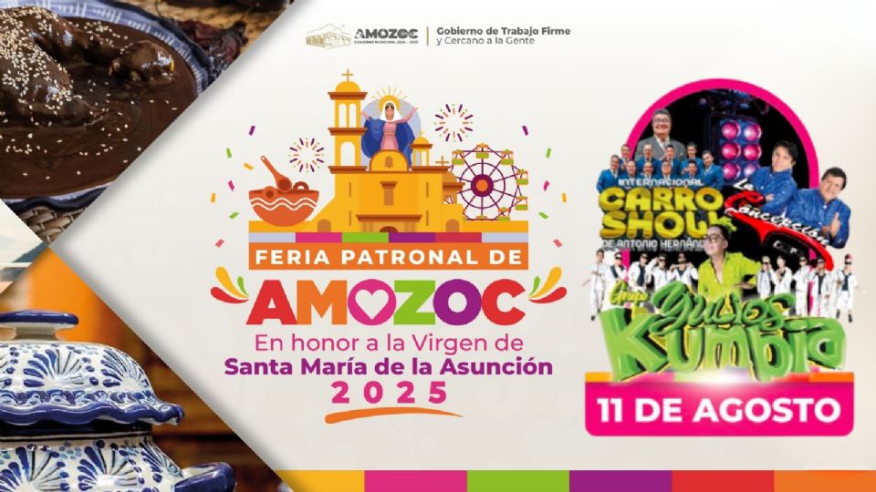 Cartelera de artistas y programa para HOY 11 de agosto en la Feria Amozoc 2025