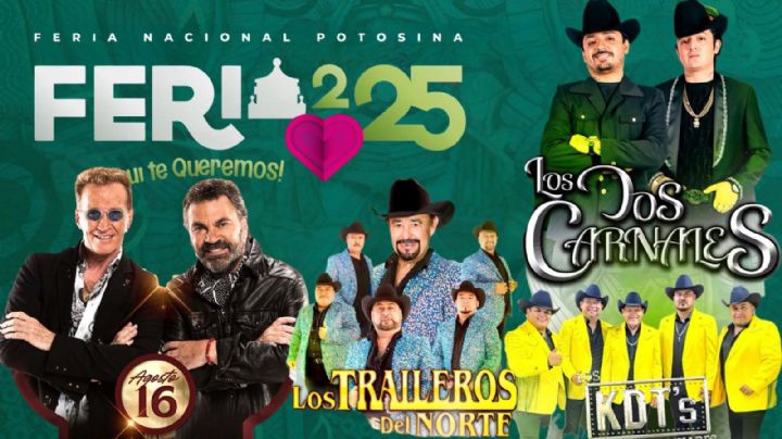Feria Nacional Potosina 2025: Cartelera de artistas que se presentarán HOY 16 de agosto en el Foro y en el Palenque