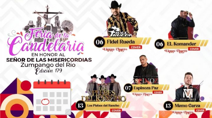 Feria de la Candelaria Zumpango del Río 2026: Cartelera completa de artistas que darán concierto en Guerrero