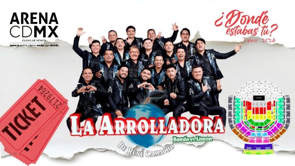 Boletos para el concierto de La Arrolladora en la Arena CDMX 2026