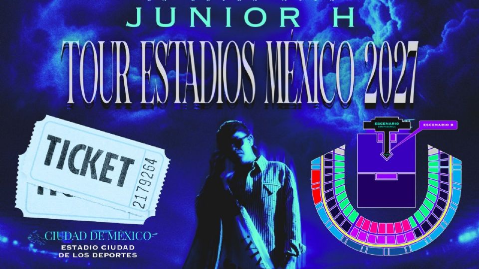 Mapa y precio de los boletos para el concierto de Junior H en el Estadio Ciudad de los Deportes de la CDMX 2027.