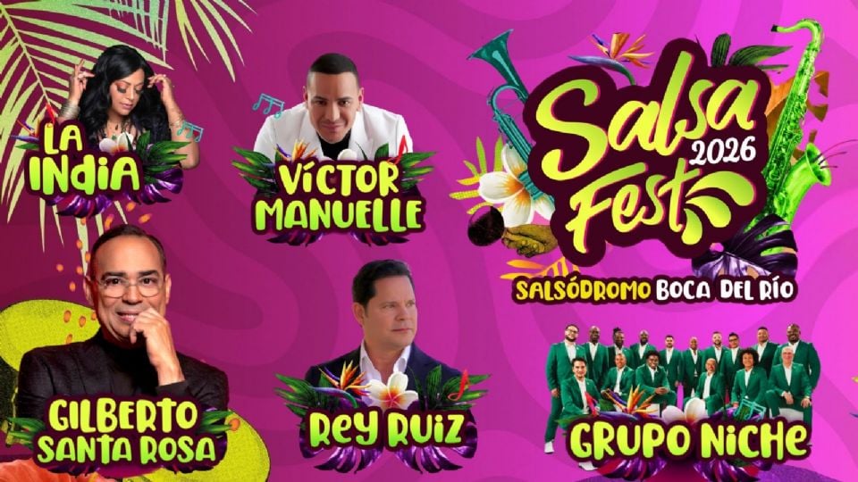 Artistas que se presentarán en el Salsa Fest Veracruz 2026